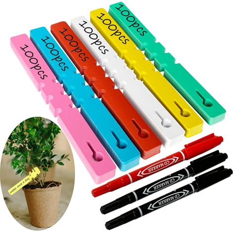 Étiquettes pour Plantes en Plastique 600 pcs Etiquette Potager Etiquettes Jardin Permettant de Repérer et Marquer Différents Arbres Fruitiers Ainsi Que Plantes 2 x 21 cm(600) (1/5)