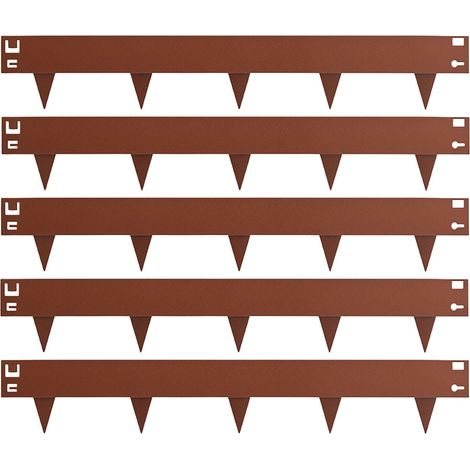 Steel Lawn Edging, Rust Look, Flexible Garden Border (1/5)