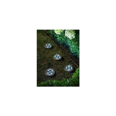 Set of 4 Solar Powered Up Lights Garden Outdoor Path Decking Patio Border Lawn Lighting Bright White Solar Power Light Security Pathway Lights Light Up Waterproof D�cor Stake Lighting (1/5)