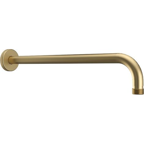 Braccio doccia a muro linea curva con finitura oro spazzolato  KAM-ARTE ORO kamalu