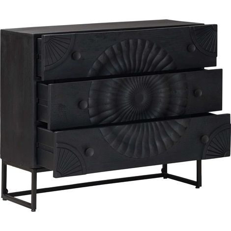 Armadio da Stoccaggio Mobile con Cassetti con cassetto Nero 75 x 30 x 65 cm DAS915735 (1/5)