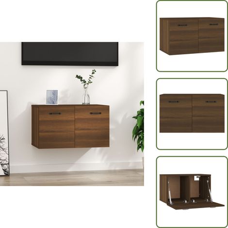 Armario de pared madera contrachapada - vidaXL Armario pared madera contrachapada marrón roble 60x36,5x35 cm - Armario de pared marrón roble