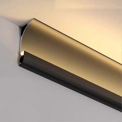 LED-Streifen-Diffusorkanal 1 m Eck-Aufputzprofil aus Aluminium für Heimdekorationsbeleuchtung Schwarz