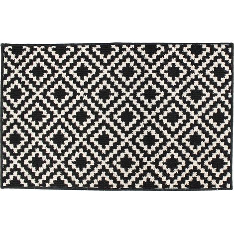 Tapis de cuisine LOSIBI, blanc-noir, design scandinave (1/2)