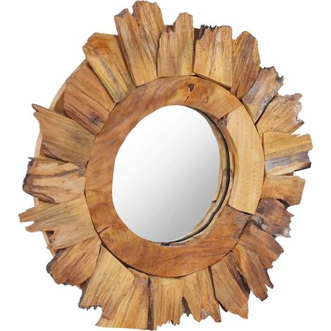 Maison Exclusive - Wandspiegel 40 cm Teak Rund (1/5)