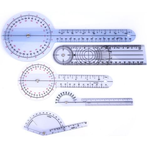 Set mit 5 360-Grad-Winkelmessern (6/8/10 Zoll), medizinischen Linealen, Wirbelsäulengoniometern (Set mit 2 Stück) (1/5)