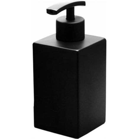 Distributeur Savon 358ml Acier Inox Noir Mat Rechargeable Design (1/4)