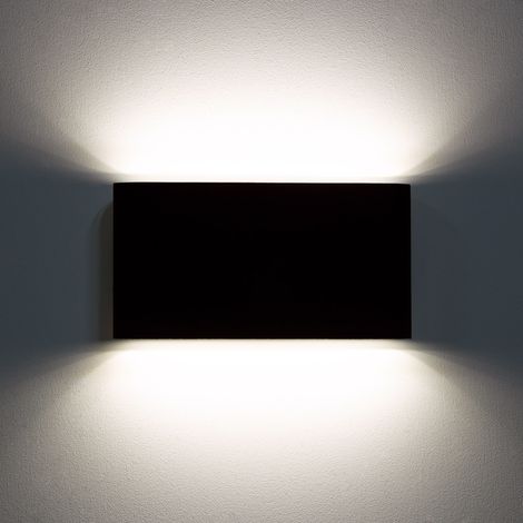 Applique da Esterno LED, Doppia Luce, in Alluminio, Luming 4000K Nero Bianco Naturale ↔17 cm