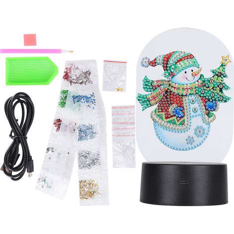 Veilleuse lumineuse LED à peinture diamant, capteur tactile intelligent, 3D USB, décoration de Noël à faire soi-même (1/5)