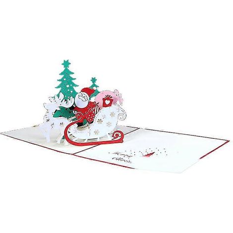 Carte de vœux de Noël 3d pliable et portable carte message de bénédiction tridimensionnelle pour les fêtes de Noël (1/5)