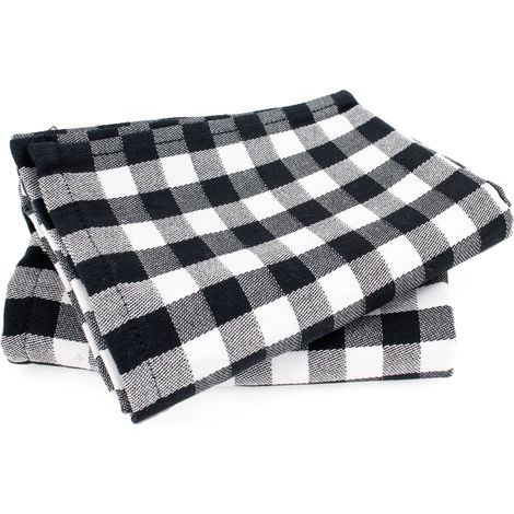 Lot de 2 torchons cuisine toile SQUARES VICHY 50x70 cm