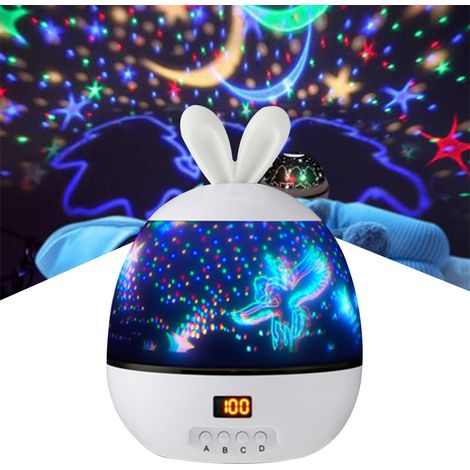 Veilleuse projecteur d'étoiles pour enfants, lampe de projection pour chambre de bébé, projecteur de ciel étoilé rotatif, cadeaux d'anniversaire et de Noël pour garçons et filles