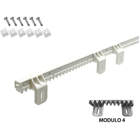 Cremagliera Bianca In Nylon Modulo 4 Per Cancelli Scorrevoli Motore Automazione