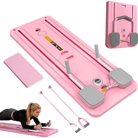 Planche de Fitness, Outil d'Entraînement Polyvalent, Technologie de Rebond Automatique, Rose (1/2)