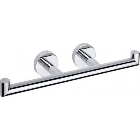 Dérouleur double papier toilette OMEGA laiton chromé 38,5x5,5x8,5cm (1/2)