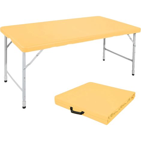 Table pliante, hauteur réglable, design robuste, Jaune clair (1/2)