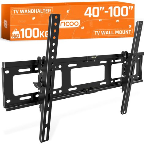 R17 Support Mural TV 40 à 100 Pouces 42 43 48 50 55 58 60 65 70 75 77 83 85 98 Pouces Max VESA 600x400 Inclinable Universel Fixation Murale TV QLED OLED LED LCD (1/5)