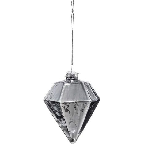Paris Prix - Sujet De Noël Déco diamant 9cm Argent