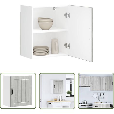 vidaXL Küchen-Hängeschrank Lucca Grau Sonoma Holzwerkstoff (1/5)