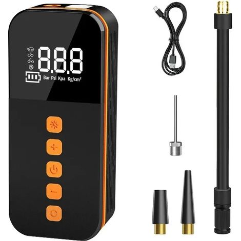 Pompe à air pour voiture (sans fil, alimentée par batterie) / compresseur d'air électrique sans fil avec indicateur LED (1/5)