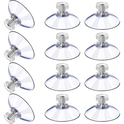 Ecleanfy - Ventouses adhésives - AIMOONSA - 40M5-10 - Transparent PVC - Avec vis/écrou métal - Lot 12 (1/5)
