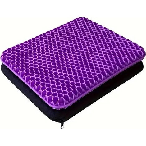 Coussin de siège en gel pour siège de bureau longue durée, soulage les douleurs dorsales, convient aux voitures, aux fauteuils roulants et aux voyages en extérieur. (1/5)