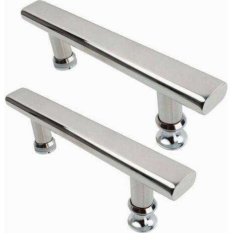 2 poignées de porte de douche en acier inoxydable chromé, 145mm, pour salle de bain et cuisine (1/5)