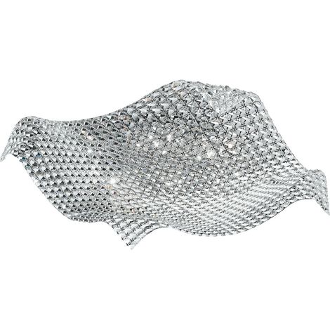 "Plafoniera RUMBA in cristallo trasparente 72 cm."