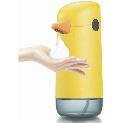 Dispensador de jabón automático con forma de pato amarillo, bonito dispensador de jabón sin contacto (1/5)