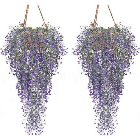 Lote de 2 plantas artificiales de hiedra de 33,5 pulgadas – Plástico de alta calidad – Impermeable y resistente a la decoloración – Decoración para paredes y jardín (1/5)