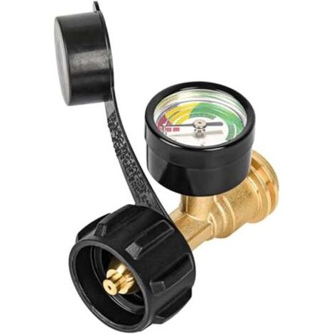 Détecteur de fuites de gaz, indicateur de niveau de propane, manomètre en laiton pour raccord de bouteille de gaz QCC1, outils pour barbecue d'extérieur (1/5)