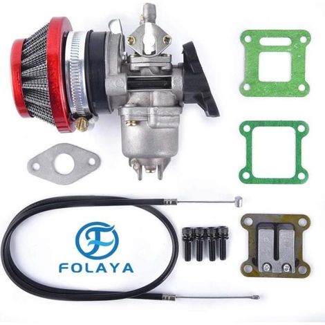 FOLAYA Filtre à air pile carburateur Carb 2 temps 47cc 49cc Mini ATV Quad Dirt Pocket Bike rouge (1/4)