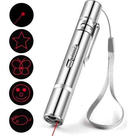 SABIR USB Rechargeable Laser Chat Teaser Stick Multi-modèle Violet Lumière Chat Jouets Fournitures Pour Animaux Jouets Chat Teaser Pen (1/4)
