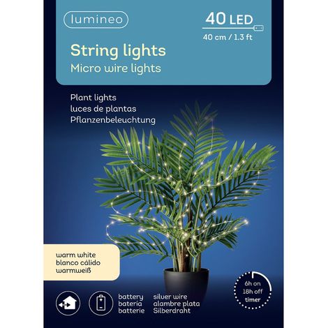 Lumineo Batterie Micro-LED Pflanzenbeleuchtung 40 cm 40 Lichter - warmweiß (1/3)