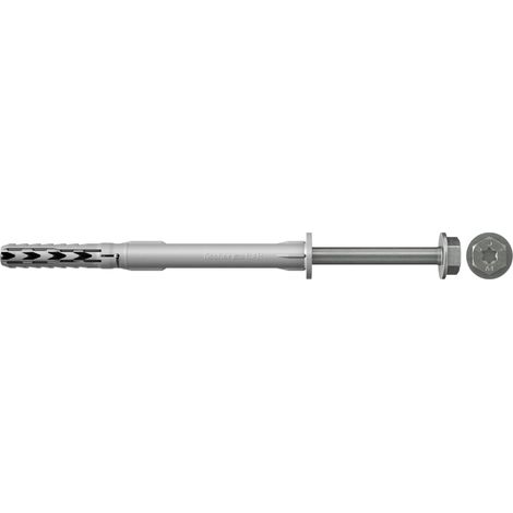 Cheville rallongée SXR 10 x 200 avec vis tête hexagonale en acier inoxydable A4 pour fixation ossatures et cadres/Boite de 50 (1/3)