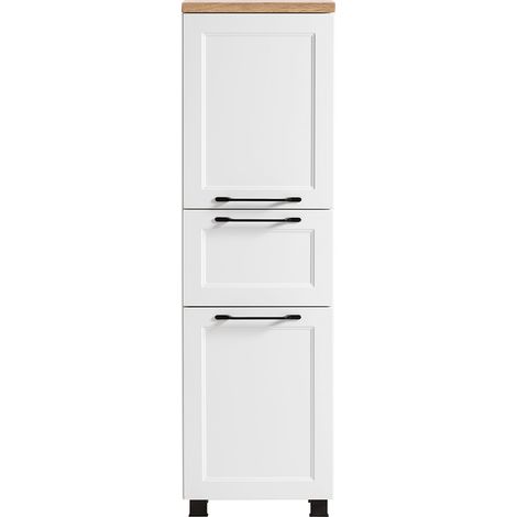 Badmöbel Midischrank in weiß MARLING-03, B/H/T ca. 40/130/35 cm (1/5)