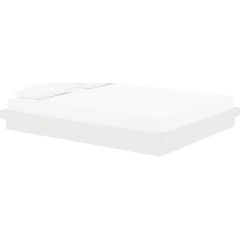Cadre de lit sans matelas blanc bois massif 160x200 cm vidaXL (1/5)
