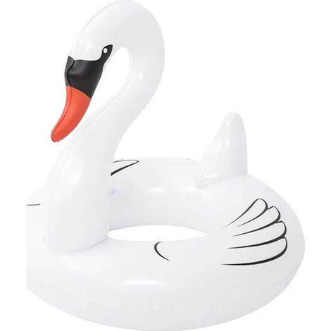 TrAdE Shop Traesio - Salvagente Gonfiabile A Forma Di Cigno Bianco Galleggiante Mare 104x104x96cm 016149 - (1/4)