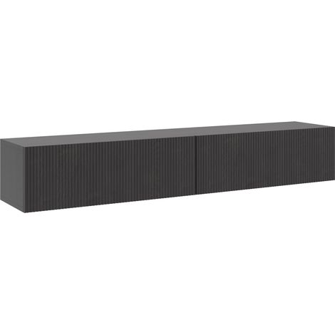 Selsey Nolie - TV-Hängeboard 2-türig, Holzoptik Esche Schwarz, 175 cm
