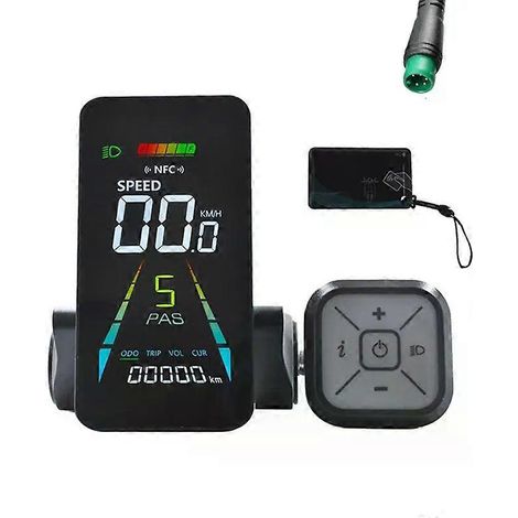 Für E-Bike NFC LCD-Display Farbanimationsanzeige UART-Tachometer 24V/36V/48V/60V Elektroroller NFC LCD-Anzeige-JXLGV (1/4)