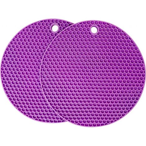 dessous de plat en tapis séchage multi usages résistants à la chaleur jusqu'à 240 °C Lot de 2 Silicone Violet (1/5)