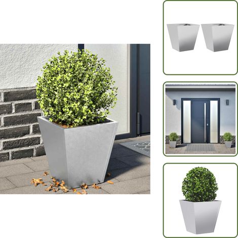 vidaXL Jardinières 2 pcs 30x30x30 cm acier galvanisé (1/5)