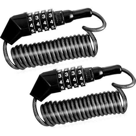 2 Pcs Antivol Velo,Antivol de Casque,Antivol Trotinette Electrique, (Verrouillage numérique) (1/5)