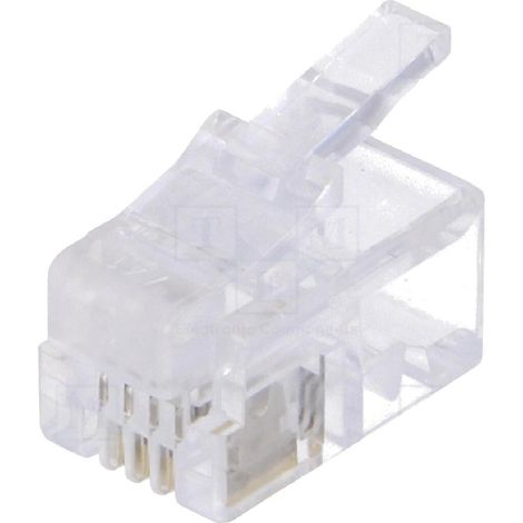 Fiche modulaire RJ10 male pour cable telephonique plat