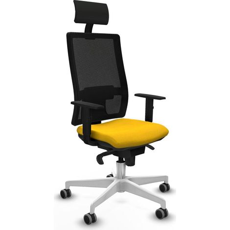 Piqueras et Crespo 1D026G1 Chaise de bureau jaune confortable (1/3)