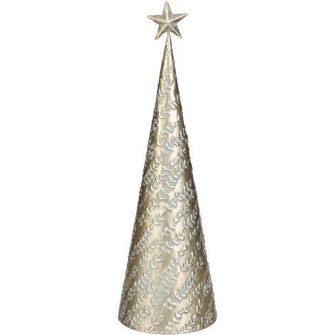 House of Seasons Weihnachtsbaum gold 39,5 x 12 cm Dekofigur