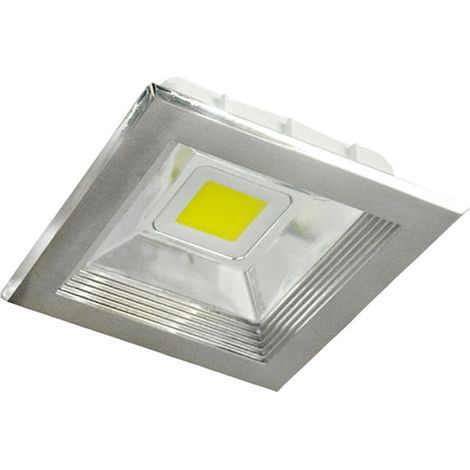 Downlight LED cuadrado empotrable “Poseidón” (20W 6500K 2000lm) IP20 19x19x8cm color níquel