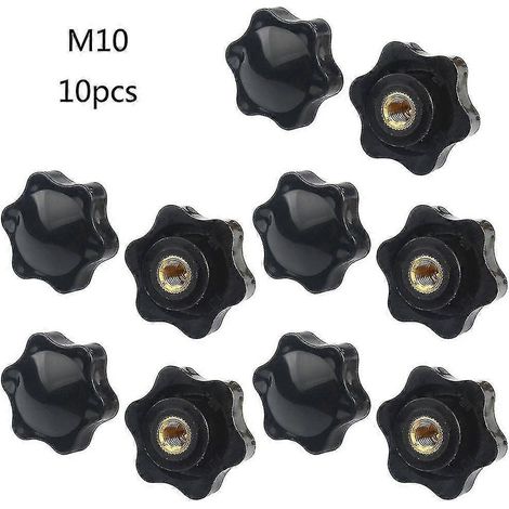10 vis de serrage à tête hexagonale filetée intérieure, boutons et écrous papillon M10 (1/5)