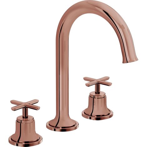 Vitra Origin Classic 3TH Basin Mixer Tap Deck Mounted - Soft Copper