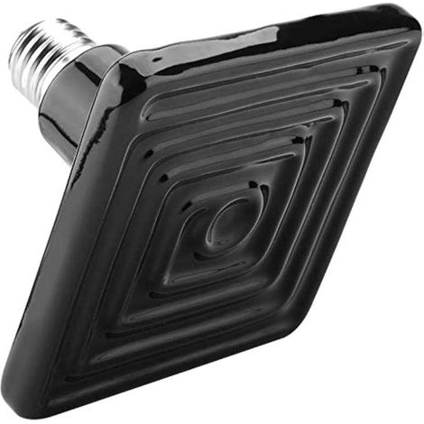 Lampe chauffante en céramique, émetteur d'ampoule en céramique Infrarouge Noir Reptile Pet incubateur pour Serpent lézard Tortue Grenouille 220V-230V (250W) (1/5)